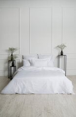 Satīna gultas veļas komplekts no 5 daļām White Stripe, 150x200 cena un informācija | Gultas veļas komplekti | 220.lv