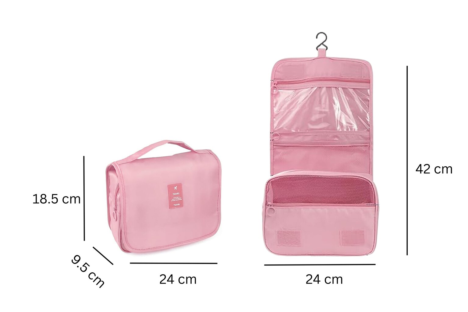 Salokāma kosmētikas somiņa Duravire, rozā cena un informācija | Kosmētikas somas, spoguļi | 220.lv