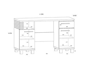 Письменный стол Lamir, коричневый/белый цвет цена и информация | Компьютерные, письменные столы | 220.lv