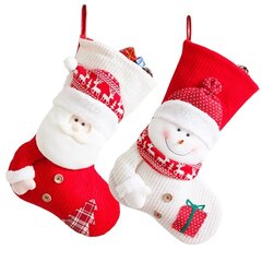 Рождественский чулок Санта Клаус и Снеговик 48х26 см, 2 шт. цена и информация | Рождественское украшение CA1029 | 220.lv