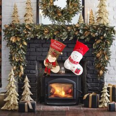 Рождественский чулок Санта Клаус и Снеговик 48х26 см, 2 шт. цена и информация | Рождественские украшения | 220.lv