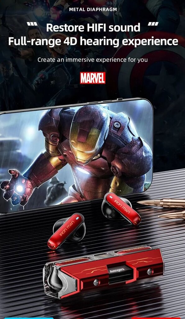 Marvel Avengers BTMV21 Iron Man TWS cena un informācija | Austiņas | 220.lv