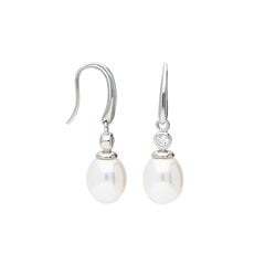 Серебряные серьги с подвеской и жемчугом Silver Pearls для женщин W58551500 1000000035644 цена и информация | Серьги | 220.lv