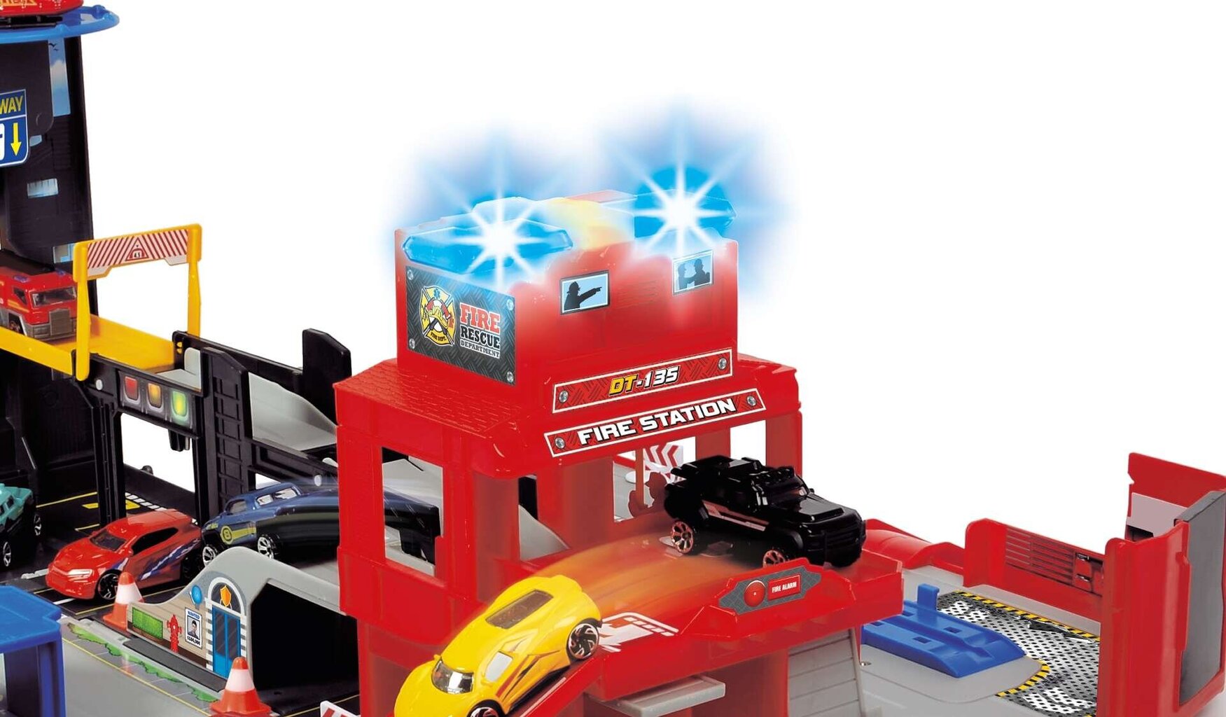 Saliekamā ugunsdzēsēju automašīna Transporter ar stāvvietu cena un informācija | Rotaļlietas zēniem | 220.lv