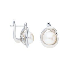 Sudraba auskari ar pērlēm Silver Pearls sievietēm W61915457 цена и информация | Серьги | 220.lv