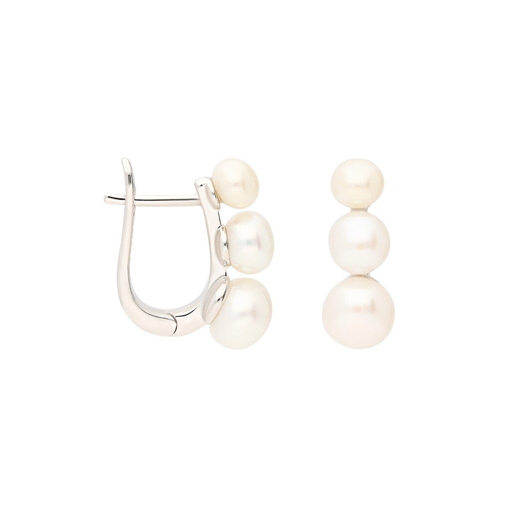 Sudraba auskari ar pērlēm Silver Pearls sievietēm W60929885 cena un informācija | Auskari | 220.lv