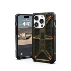 UAG Monarch Pro - protective case for iPhone 15 Pro, compatible with MagSafe (Kevlar element green) цена и информация | Чехлы для телефонов | 220.lv