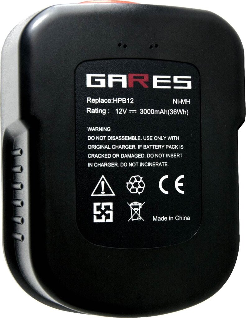 Akumulators Gares, 12V 3Ah, Black&Decker, A12E cena un informācija | Skrūvgrieži, urbjmašīnas | 220.lv
