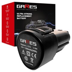 Аккумулятор Gares, 12V 2Ah, AEG, L1215R BS12C2 цена и информация | Шуруповерты, дрели | 220.lv