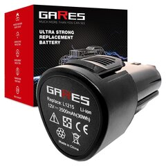 Аккумулятор Gares, 12V 2,5Ah, AEG, L1215R BS12C2 цена и информация | Шуруповерты, дрели | 220.lv