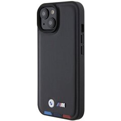 BMW BMHCP15S22PTDK iPhone 15 6.1" czarny|black Leather Stamp Tricolor цена и информация | Чехлы для телефонов | 220.lv