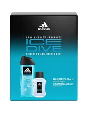 Dāvanu komplekts Adidas Ice Dive vīriešiem: tualetes ūdens EDT, 50 ml + dušas želeja, 250 ml cena un informācija | Vīriešu smaržas | 220.lv