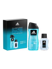 Dāvanu komplekts Adidas Ice Dive vīriešiem: tualetes ūdens EDT, 50 ml + dušas želeja, 250 ml cena un informācija | Vīriešu smaržas | 220.lv