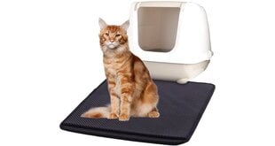 Коврик для кошачьего туалета Flamingo Matz, 61x41x1.3 см, черный/серый цена и информация | Средства по уходу за животными | 220.lv