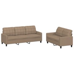 2-daļīgs dīvānu komplekts vidaXL, kapučīno krāsas cena un informācija | Dīvāni | 220.lv