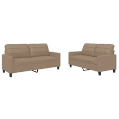 2-daļīgs dīvānu komplekts vidaXL, kapučīno krāsas цена и информация | Диваны | 220.lv