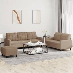 3-daļīgs dīvānu komplekts vidaXL, kapučīno krāsas цена и информация | Диваны | 220.lv