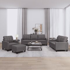4-daļīgs dīvānu komplekts ar spilveniem vidaXL, pelēks цена и информация | Диваны | 220.lv
