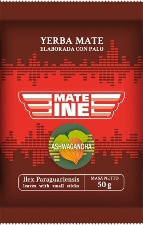 Tēja Yerba Mate Mateine Ashwagandha, 50 g cena un informācija | Tēja | 220.lv