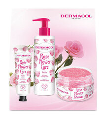 Набор для ухода за телом Dermacol Rose Flower Care I для женщин: мыло для рук, 250 мл + скраб для тела, 200 г + крем для рук, 30 мл цена и информация | Кремы, лосьоны для тела | 220.lv