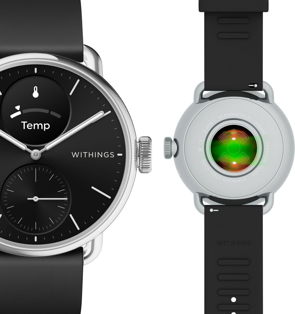 Withings Scanwatch 2, 38 mm, Black cena un informācija | Viedpulksteņi (smartwatch) | 220.lv