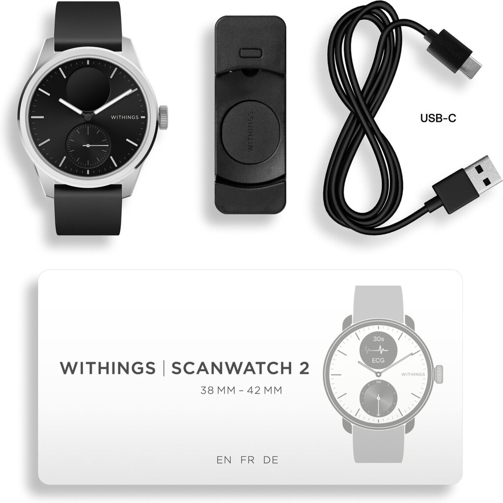 Withings Scanwatch 2 Black цена и информация | Viedpulksteņi (smartwatch) | 220.lv