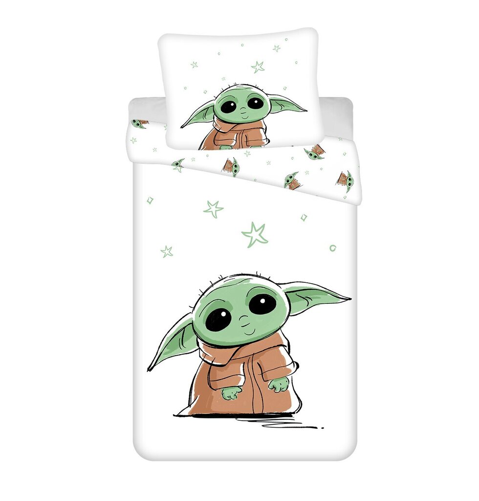 Bērnu gultas veļas komplekts Star Wars Baby Yoda, 140x200 cm, 2 daļu cena un informācija | Bērnu gultas veļa | 220.lv