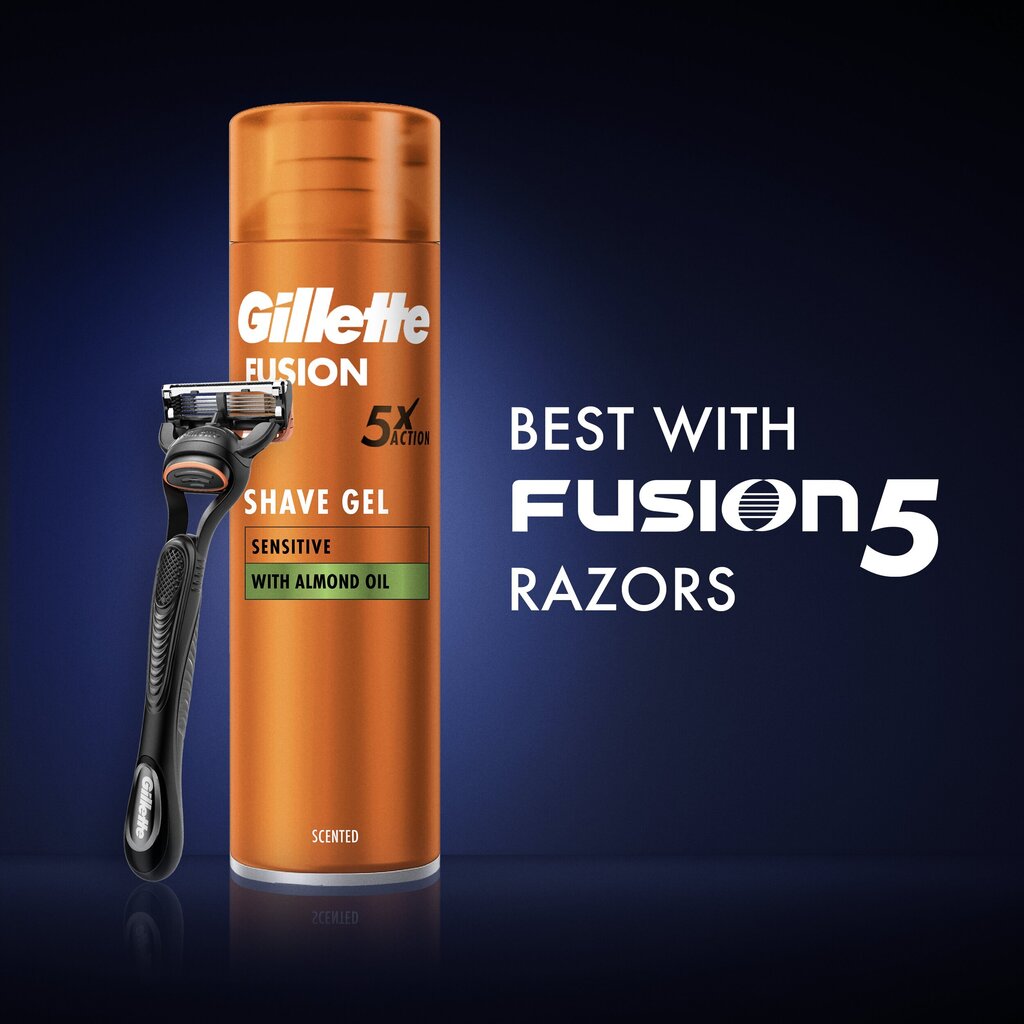 Vīriešu skūšanās komplekts Gillette Fusion 1UP + Fusion želeja, 200ml cena un informācija | Skūšanās piederumi, kosmētika | 220.lv