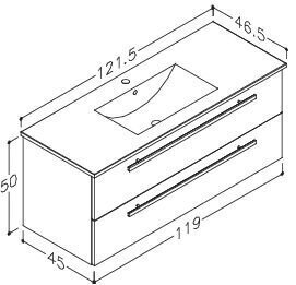 Prece ar bojājumu. Apakšējais vannas istabas skapītis RB Bathroom Serena ar izlietni 121 cm, melns цена и информация | Preces ar bojājumiem | 220.lv