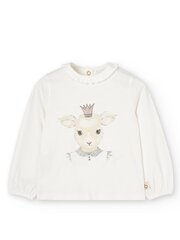 BOBOLI Sheep With Applied Crystals Off White 520237877 цена и информация | Рубашки для девочек | 220.lv