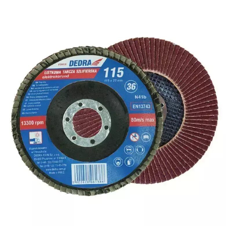 Abrazīvs slīpēšanas disks (lapu slīpēšanas disks) 115x22mm 60 цена и информация | Slīpmašīnas | 220.lv