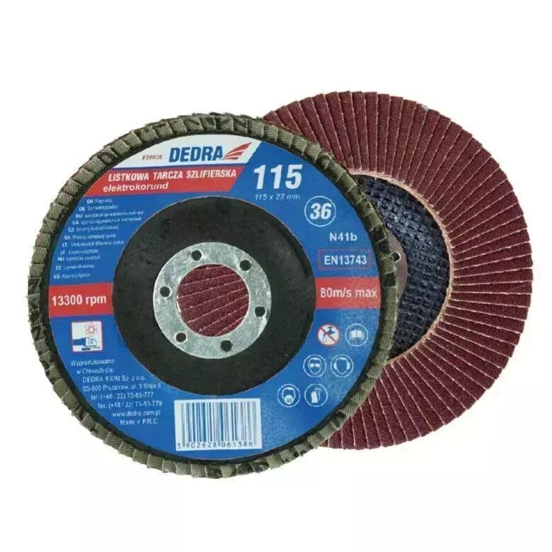 Abrazīvs slīpēšanas disks (lapu slīpēšanas disks) 125x22mm 120 cena un informācija | Slīpmašīnas | 220.lv