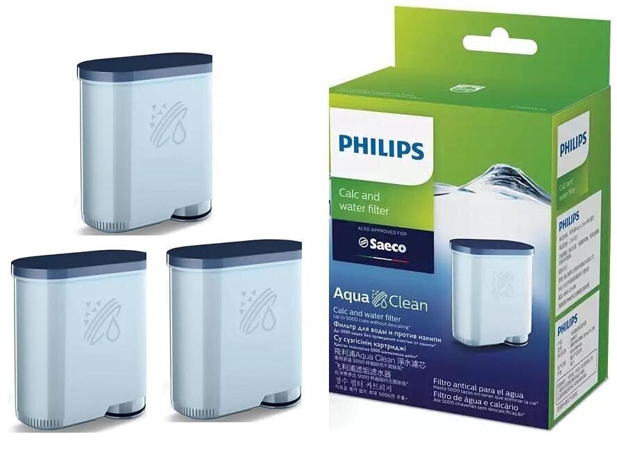 Philips Calc and Water filter - 1x AquaClean Filter - Prolong machine - No  descaling up to 5000 cups - CA6903/10