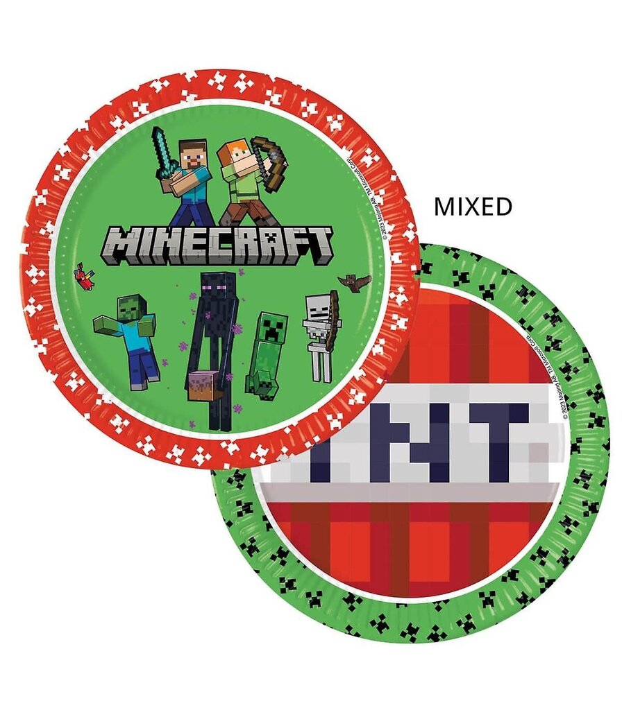 Vienreizējas lietošanas trauku komplekts Minecraft cena un informācija | Vienreizējie trauki | 220.lv