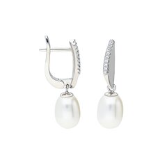 Sudraba auskari ar pērlēm Silver Pearls sievietēm W60926953 cena un informācija | Auskari | 220.lv