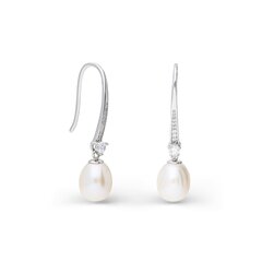 Sudraba auskari ar pērlēm Silver Pearls sievietēm W60617627 cena un informācija | Auskari | 220.lv