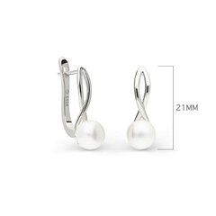 Sudraba auskari ar pērlēm Silver Pearls sievietēm W60617836 цена и информация | Серьги | 220.lv