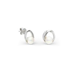 Sudraba auskari ar pērlēm Silver Pearls sievietēm W60263929 цена и информация | Серьги | 220.lv