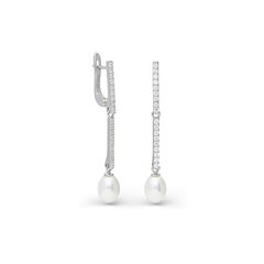 Серебряные серьги с подвеской и жемчугом Silver Pearls для женщин W60898725 1000000036229 цена и информация | Серьги | 220.lv