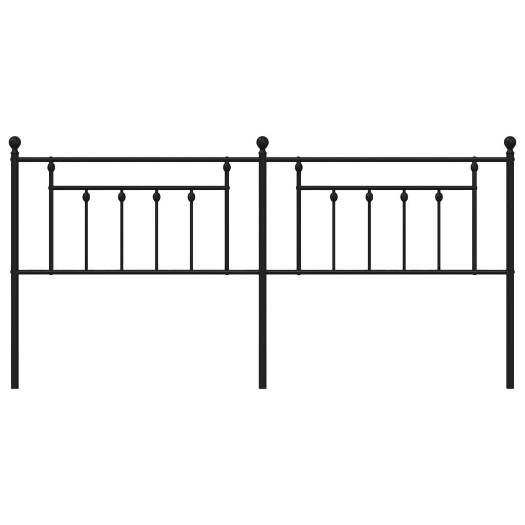 Gultas galvgalis, metāls, melns, 200 cm цена и информация | Gultas | 220.lv