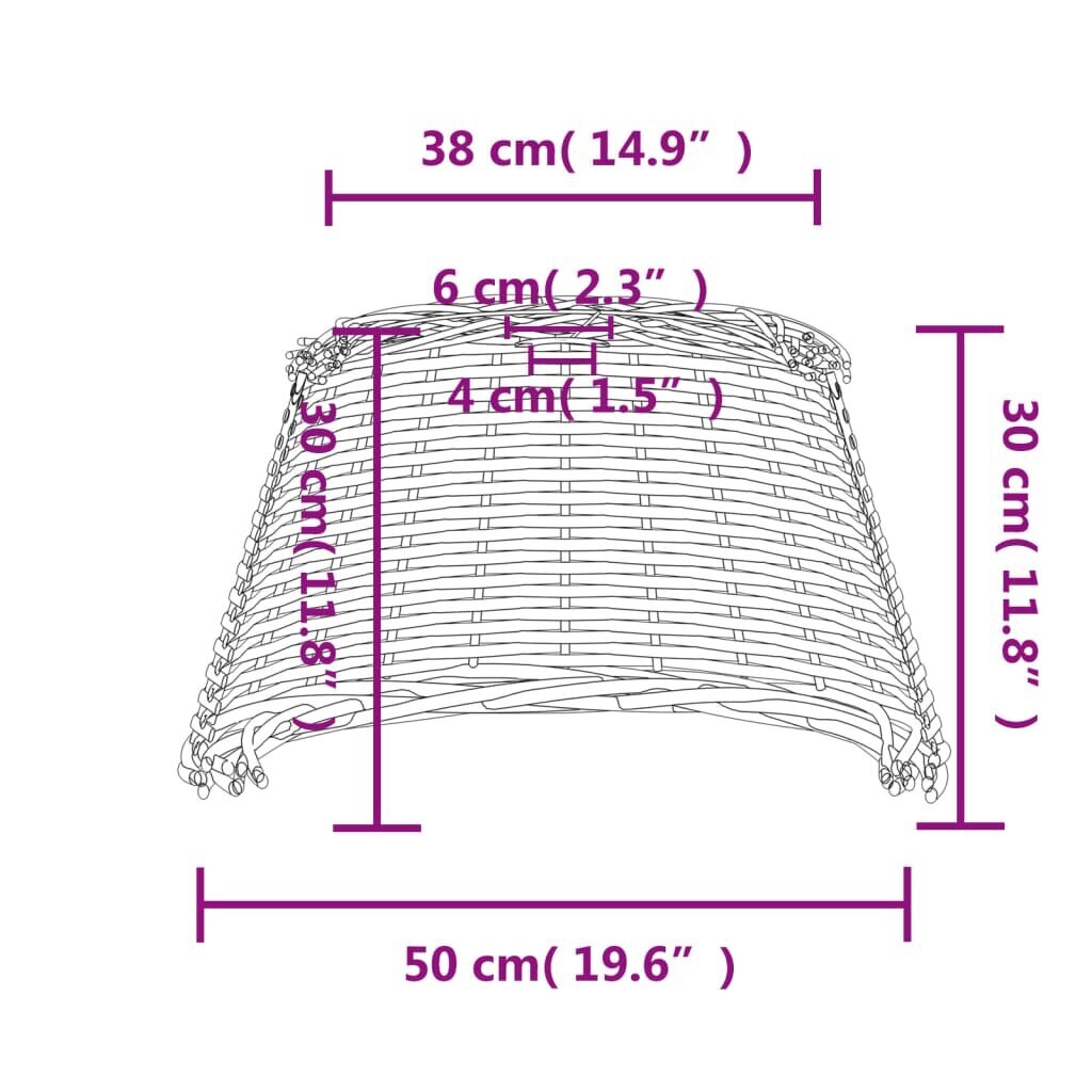 Lampas abažūrs, balts, Ø50x30 cm, pīts cena un informācija | Galda lampas | 220.lv