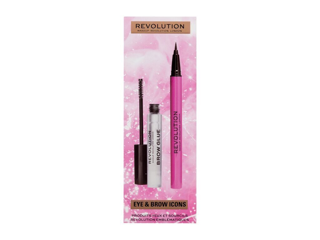 Komplekts Makeup Revolution Eye & Brow Icons Gift Set, 3 ml цена и информация | Acu ēnas, skropstu tušas, zīmuļi, serumi | 220.lv