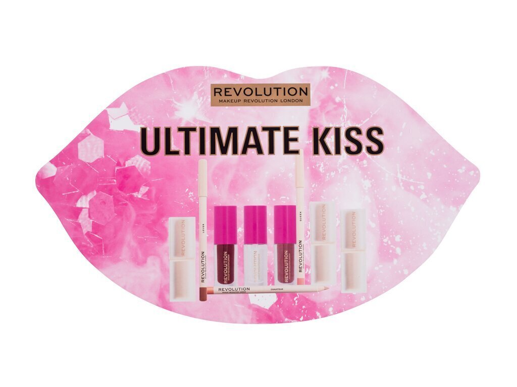 Lūpu produktu komplekts Makeup Revolution Ultimate Kiss Gift Set, 3.2 g, 9 daļu цена и информация | Lūpu krāsas, balzāmi, spīdumi, vazelīns | 220.lv