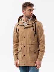 Мужская куртка-парка с карманами для переноски - светло-коричневый V2 OM-JANP-22FW-004 123259-7 цена и информация | Мужские куртки | 220.lv