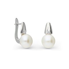 Sudraba auskari ar pērlēm Silver Pearls sievietēm W61895376 цена и информация | Серьги | 220.lv