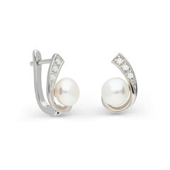 Sudraba auskari ar pērlēm Silver Pearls sievietēm W62620969 cena un informācija | Auskari | 220.lv