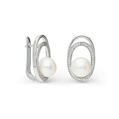 Sudraba auskari ar pērlēm Silver Pearls sievietēm W62626699 cena un informācija | Auskari | 220.lv