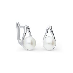 Sudraba auskari ar pērlēm Silver Pearls sievietēm W62630223 cena un informācija | Auskari | 220.lv