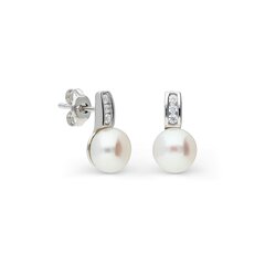 Sudraba auskari ar pērlēm Silver Pearls sievietēm W62605995 cena un informācija | Auskari | 220.lv