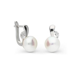 Sudraba auskari ar pērlēm Silver Pearls sievietēm W62628794 cena un informācija | Auskari | 220.lv